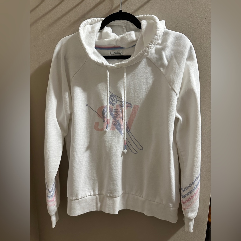 P.J. Salvage White Ski Graphic Hoodie